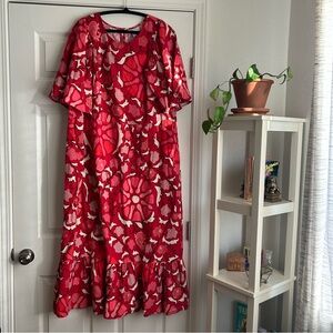 Rhode for Target red cotton maxi dress with flutter sleeves size 22 nwt